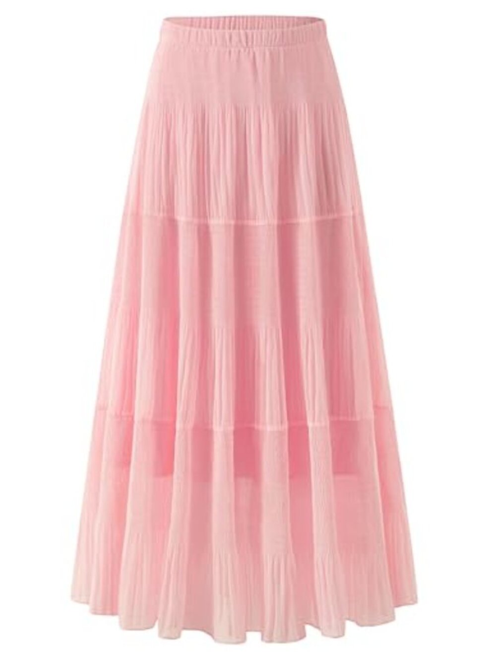 Maxi Skirts for Women Pleated Long Flow Linen Chiffon A-Line Boho Summer
